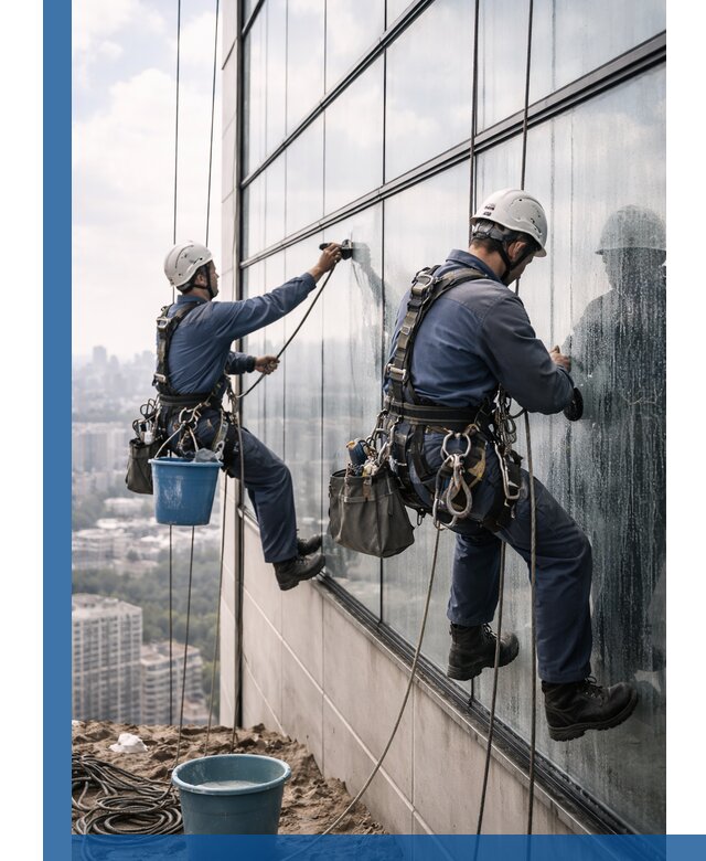 Профессиональная мойка фасадных окон альпинистами в Шахтах