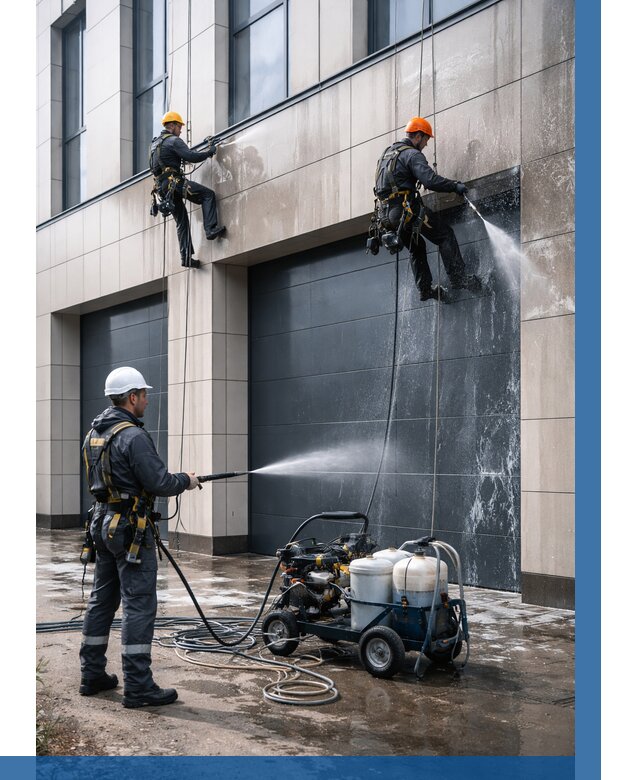 Послестроительная мойка фасада в Шахтах от 326 р. | ВЫСОТНИК-Шхт