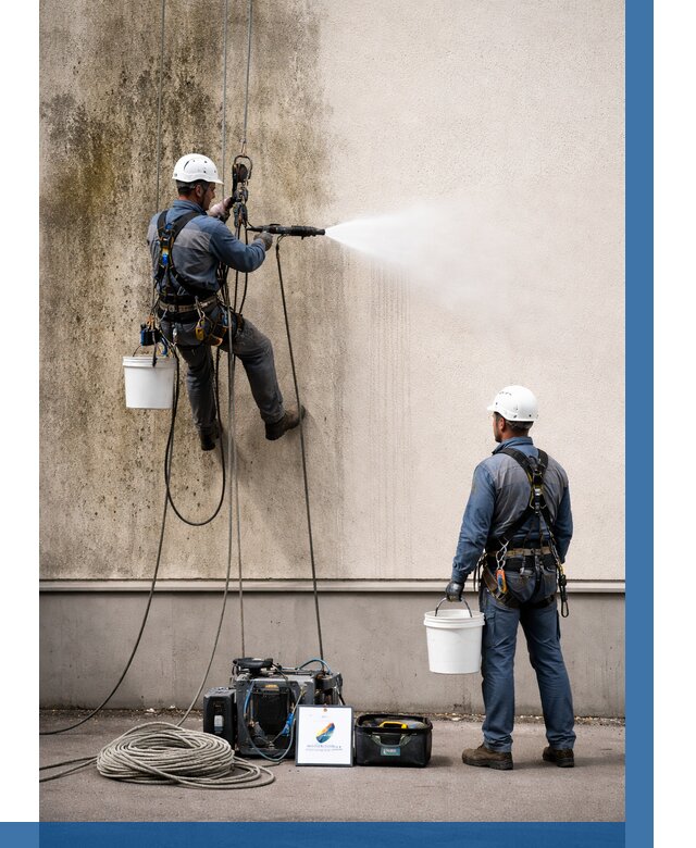 Очистка фасада от плесени в Шахтах от 326 р. | ВЫСОТНИК-Шхт