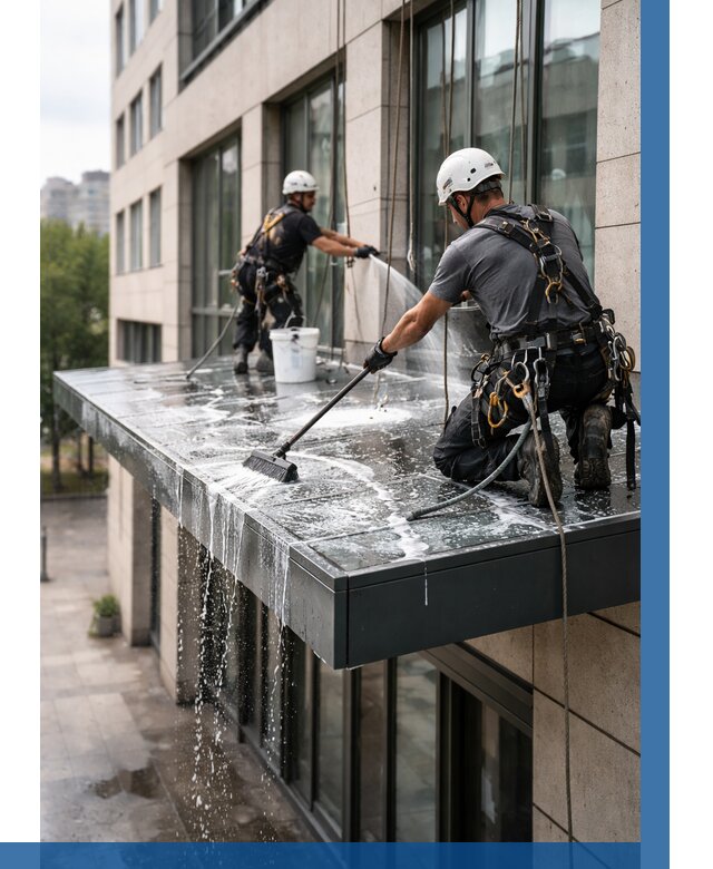 Мойка козырьков и навесов в Шахтах от 3799 р. | ВЫСОТНИК-Шхт