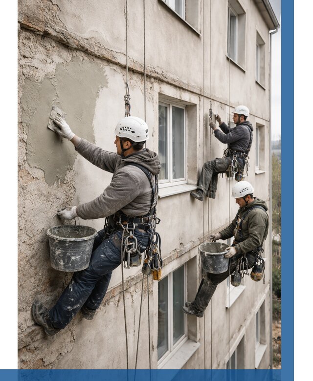 Ремонт штукатурного фасада в Шахтах от 814 р. под ключ | ВЫСОТНИК-Шхт