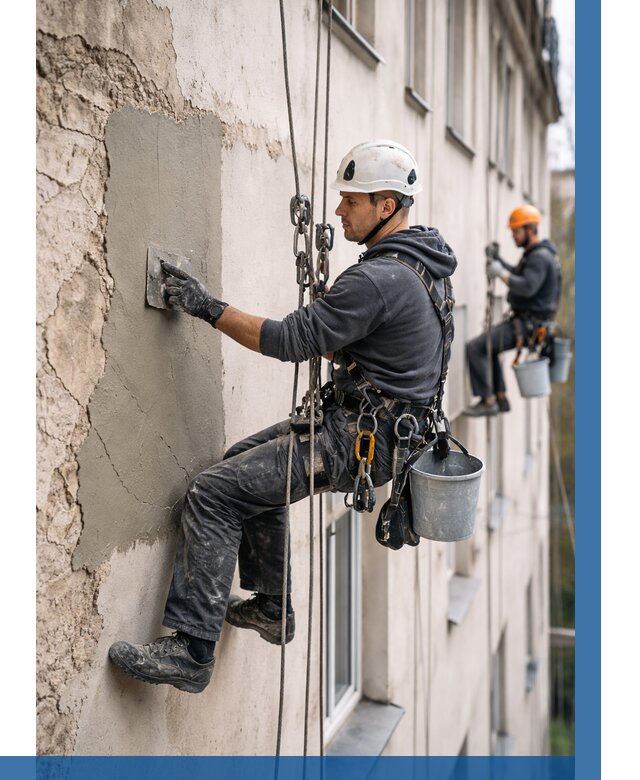 Восстановление штукатурки фасада в Шахтах от 1302 р. | ВЫСОТНИК-Шхт