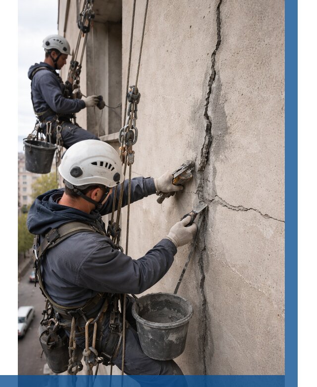 Заделка трещин на фасаде в Шахтах от 977 р. | ВЫСОТНИК-Шхт