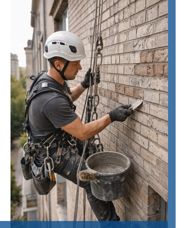 Ремонт кирпичной кладки фасада в Шахтах от 1954 р. | ВЫСОТНИК-Шхт