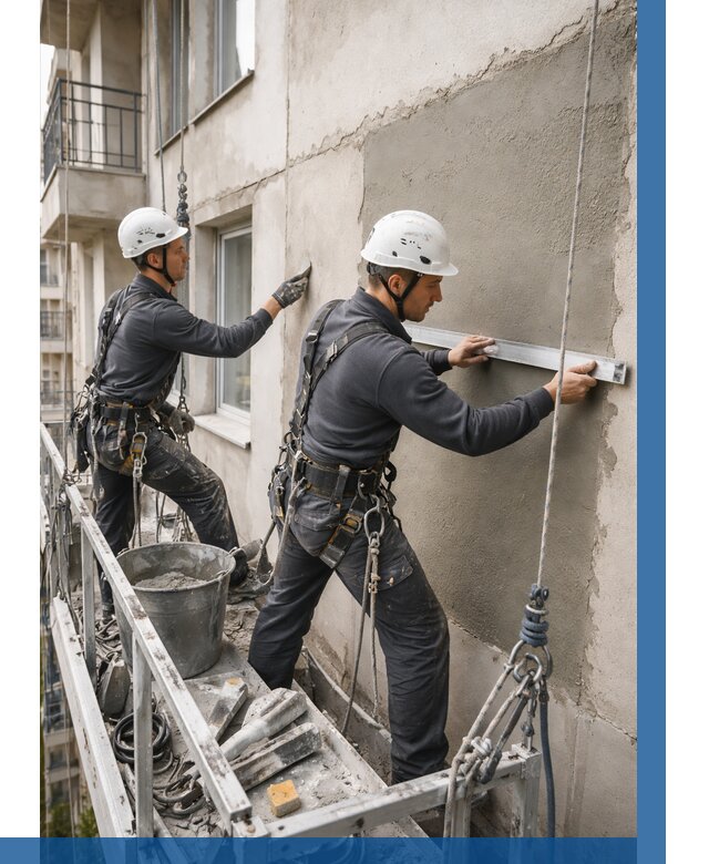 Штукатурка фасада на высоте в Шахтах от 977 р. | ВЫСОТНИК-Шхт