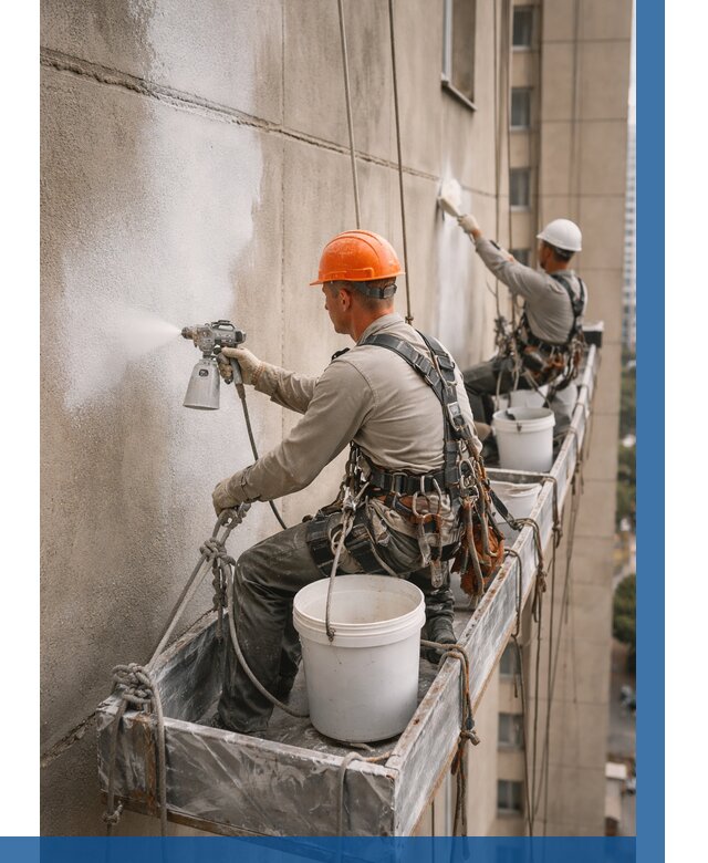 Грунтовка фасада на высоте в Шахтах от 130 р. | ВЫСОТНИК-Шхт