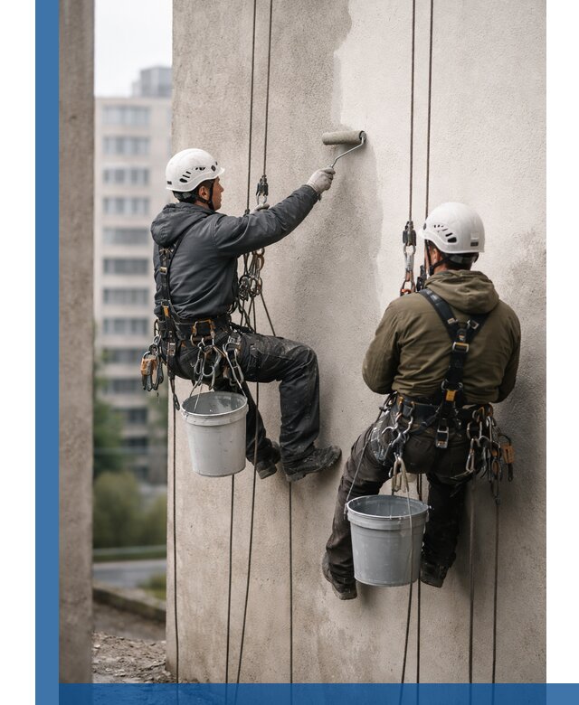 Покраска фасадов высотными альпинистами в Шахтах с гарантией