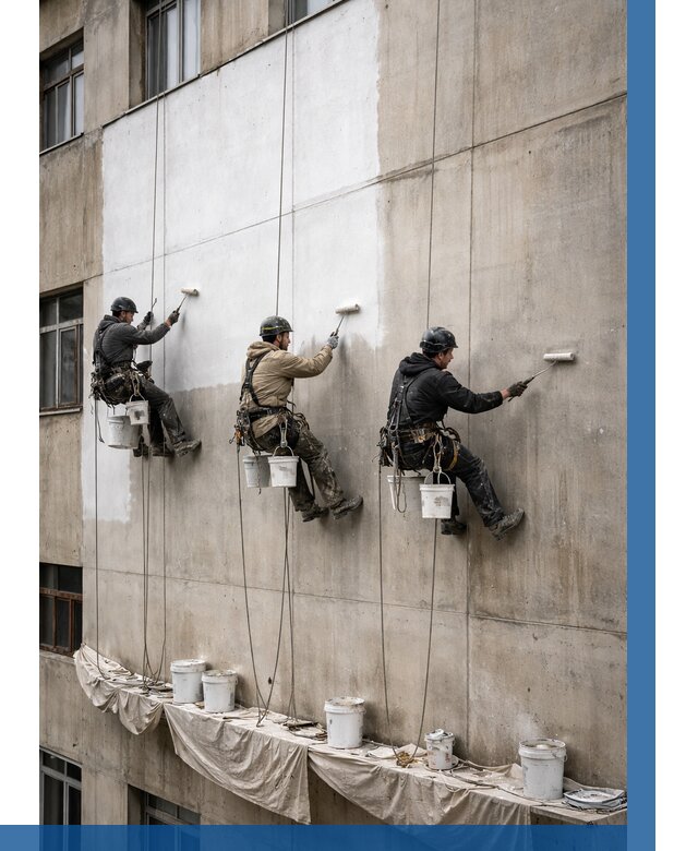 Покраска бетонного фасада в Шахтах от 380 р за м2 | ВЫСОТНИК-Шхт