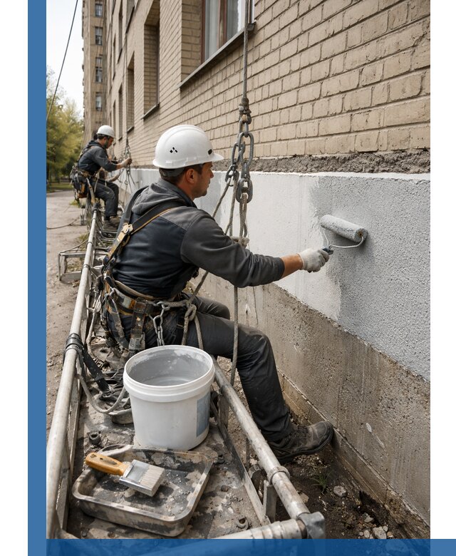 Окраска цоколя здания в Шахтах профессионально и надежно