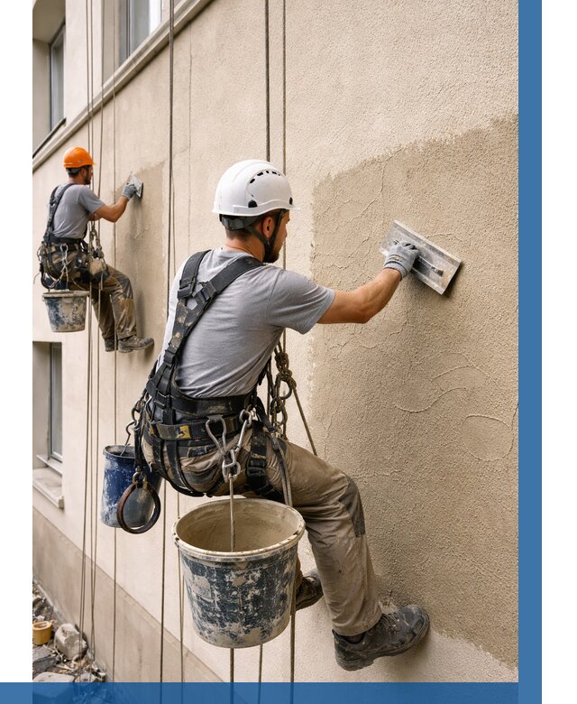 Декоративная штукатурка фасада в Шахтах от 1302 р. | ВЫСОТНИК-Шхт