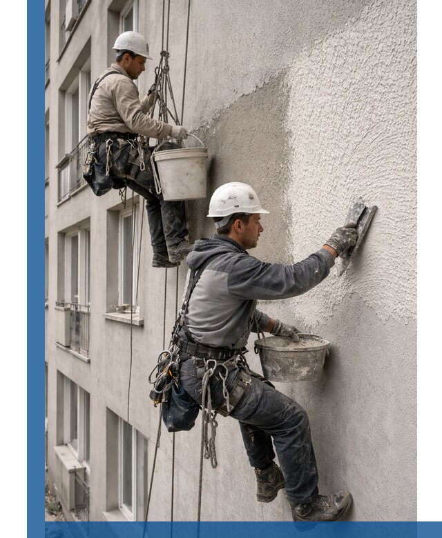 Нанесение декоративной штукатурки короед на фасад в Шахтах