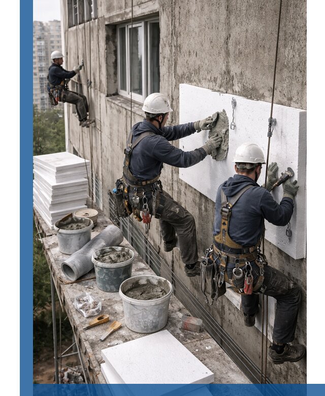 Утепление фасада пенополистиролом в Шахтах под ключ