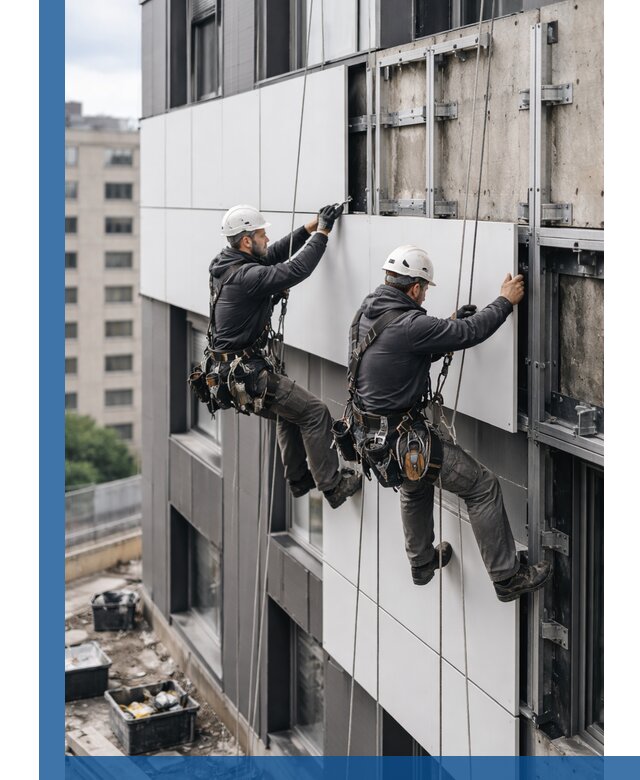 Монтаж композитных панелей фасада в Шахтах под ключ