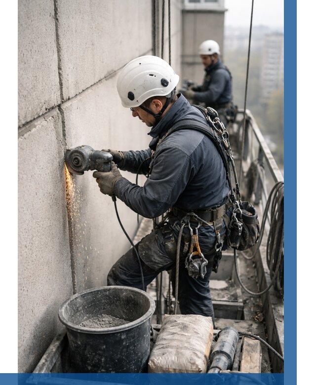 Штробление межпанельных швов в Шахтах от 1302 р. | ВЫСОТНИК-Шхт
