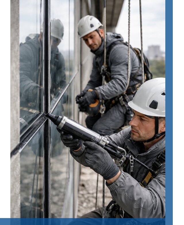 Герметизация витражных швов в Шахтах от 705 р. | ВЫСОТНИК-Шхт