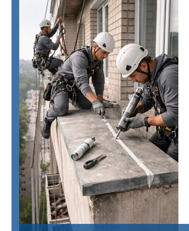 Герметизация балконного козырька в Шахтах профессионально