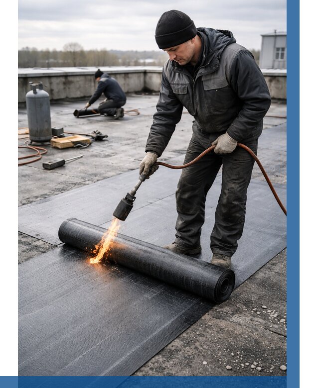 Ремонт наплавляемой кровли в Шахтах от 760 р. | ВЫСОТНИК-Шхт