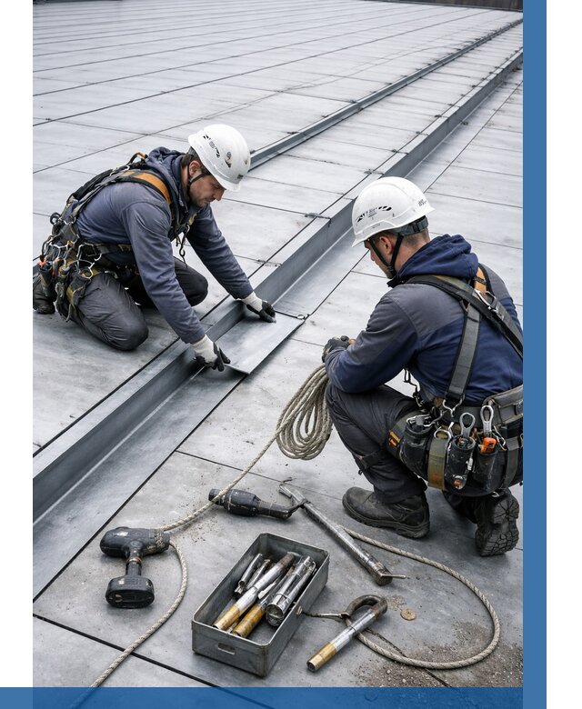 Ремонт фальцевой кровли в Шахтах от 760 р. | ВЫСОТНИК-Шхт