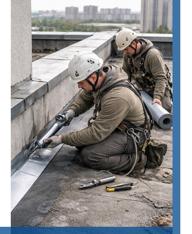 Ремонт кровельных примыканий в Шахтах от 1302 р. | ВЫСОТНИК-Шхт