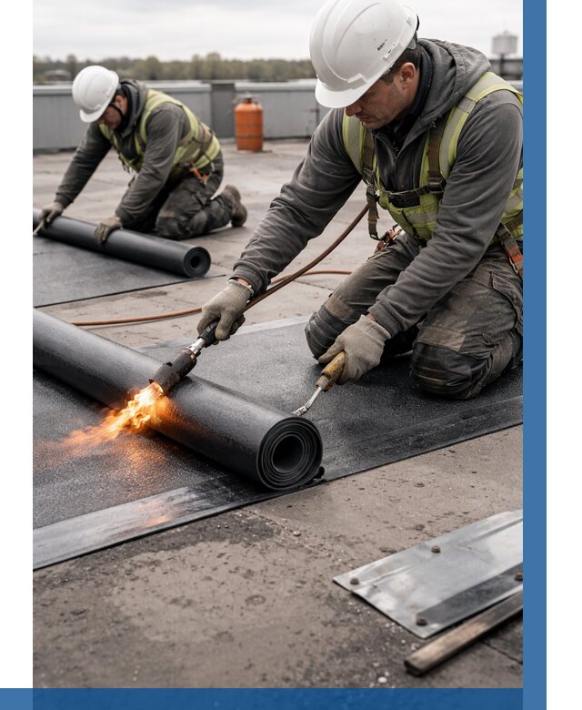 Монтаж наплавляемой кровли в Шахтах от 923 р. — ВЫСОТНИК-Шхт