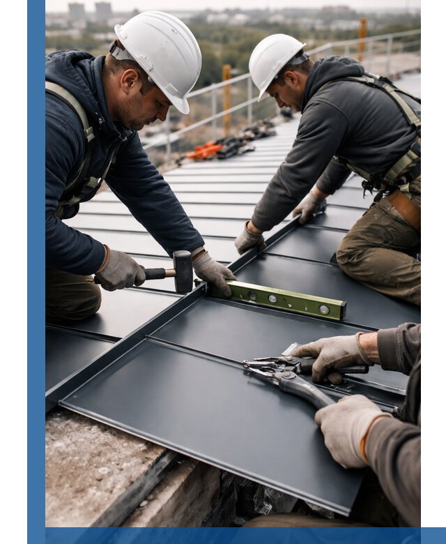 Монтаж фальцевой кровли в Шахтах для промышленных зданий