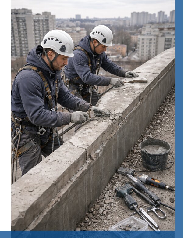 Ремонт парапета на кровле в Шахтах от 1628 р. | ВЫСОТНИК-Шхт