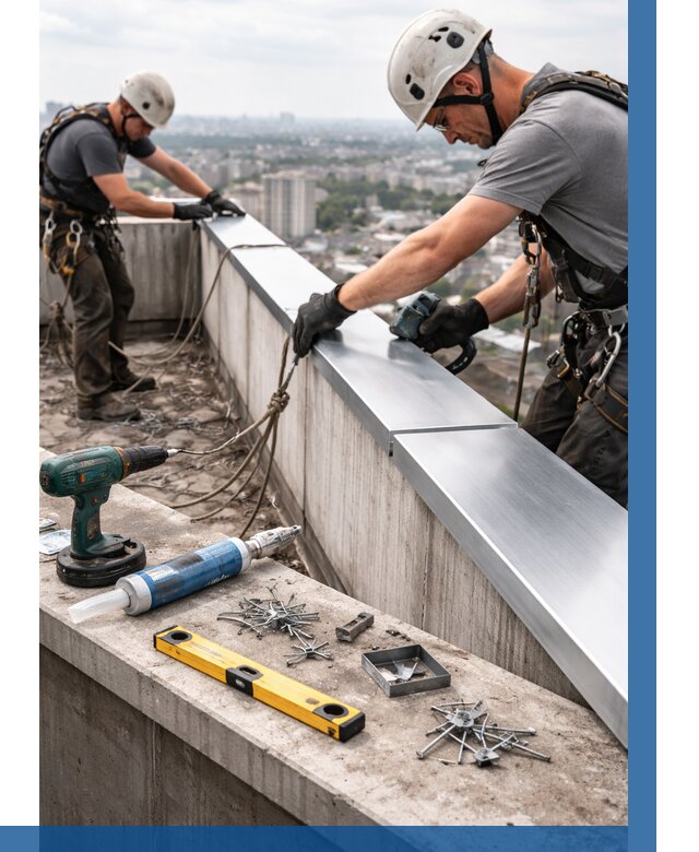 Монтаж парапетных крышек в Шахтах от 868 р. | ВЫСОТНИК-Шхт