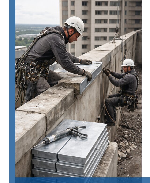 Замена парапетных крышек и установка новых в Шахтах
