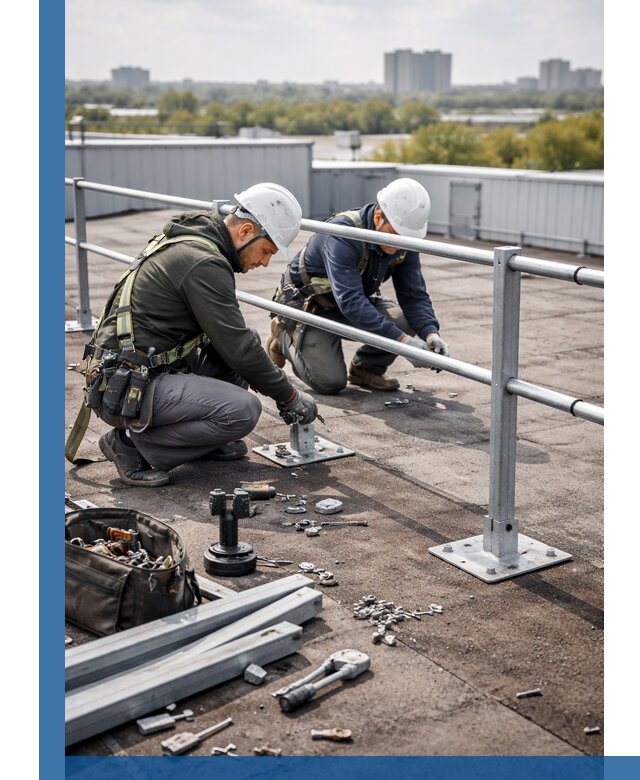 Монтаж кровельного ограждения в Шахтах под ключ с гарантией