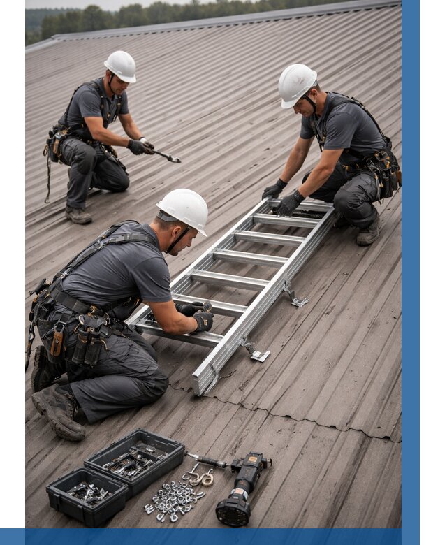 Монтаж кровельной лестницы в Шахтах от 4884 р. | ВЫСОТНИК-Шхт