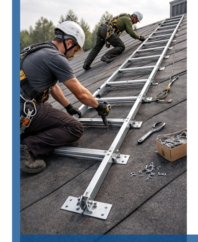 Профессиональный монтаж кровельной лестницы в Шахтах под ключ