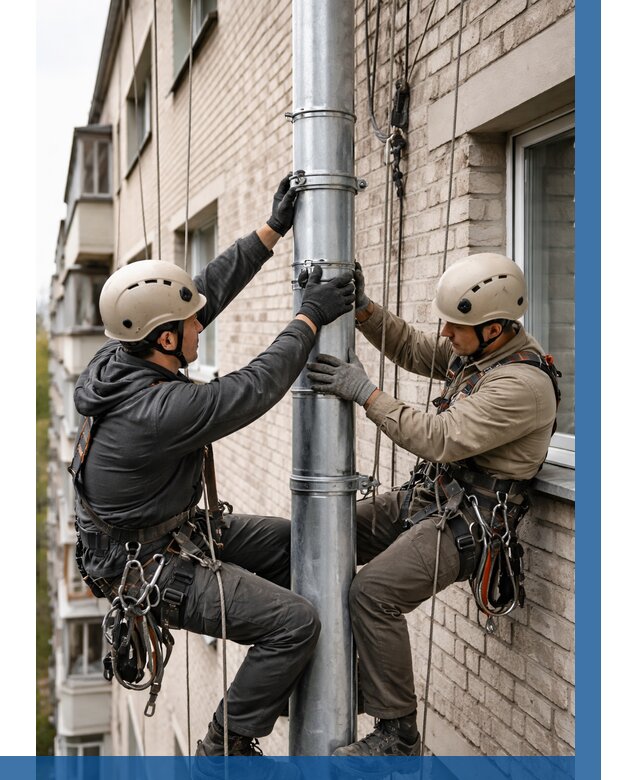Замена водосточных труб в Шахтах от 7054 р. | ВЫСОТНИК-Шхт