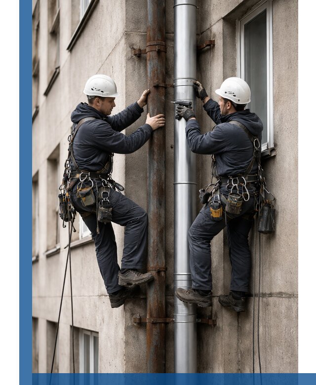 Замена водосточных труб в Шахтах: монтаж и демонтаж под ключ