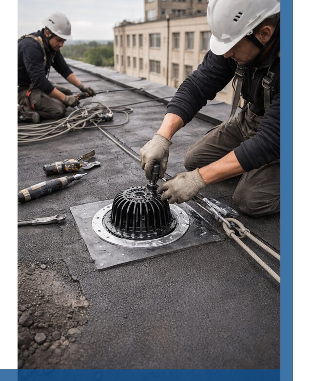 Установка водосточных воронок в Шахтах цена от 3799 р. | ВЫСОТНИК-Шхт