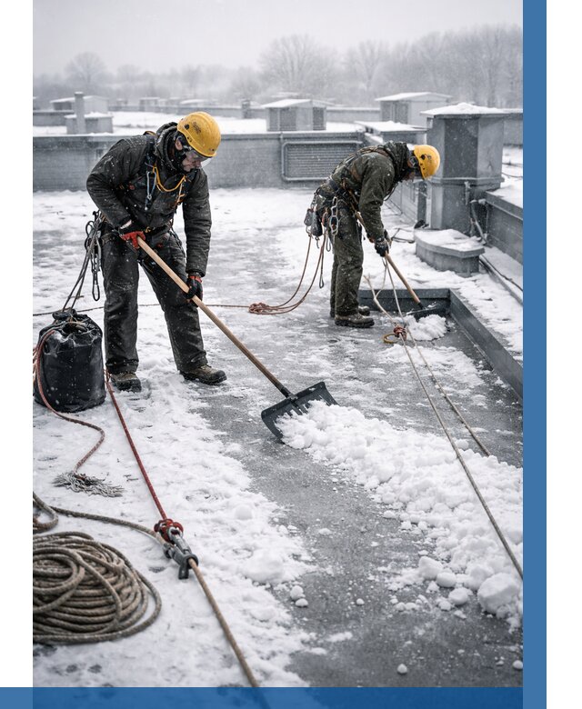 Очистка крыши от снега в Шахтах от 8140 р. | ВЫСОТНИК-Шхт