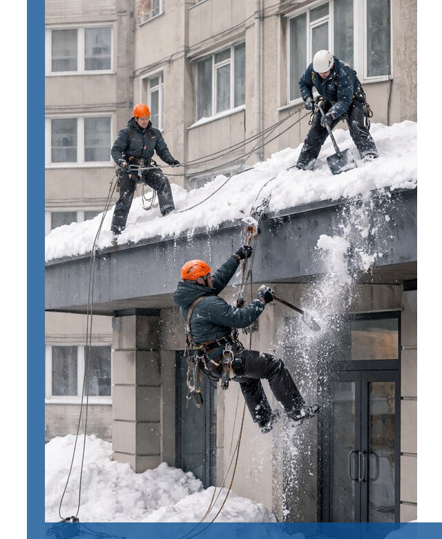 Безопасная очистка навесов от снега в Шахтах круглогодично