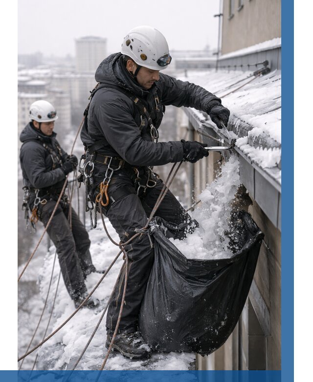 Аварийная очистка крыши в Шахтах под ключ от 326 р. | ВЫСОТНИК-Шхт