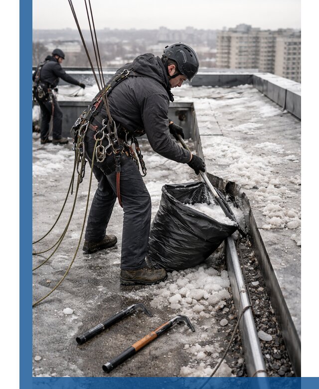 Аварийная очистка кровли в Шахтах от промальпинистов