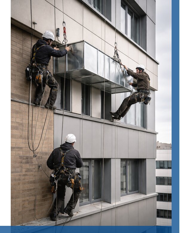 Монтаж воздуховодов на фасаде в Шахтах от 1628 р. | ВЫСОТНИК-Шхт