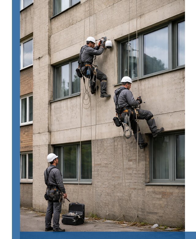 Монтаж фасадных камер видеонаблюдения в Шахтах под ключ