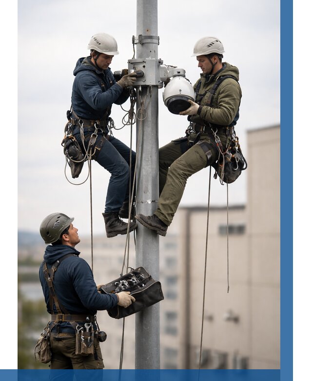 Установка видеокамер на мачте в Шахтах от 9225 р. | ВЫСОТНИК-Шхт