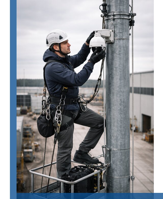 Профессиональная установка видеокамер на мачте в Шахтах