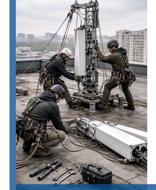 Демонтаж антенн на крыше зданий в Шахтах с гарантией