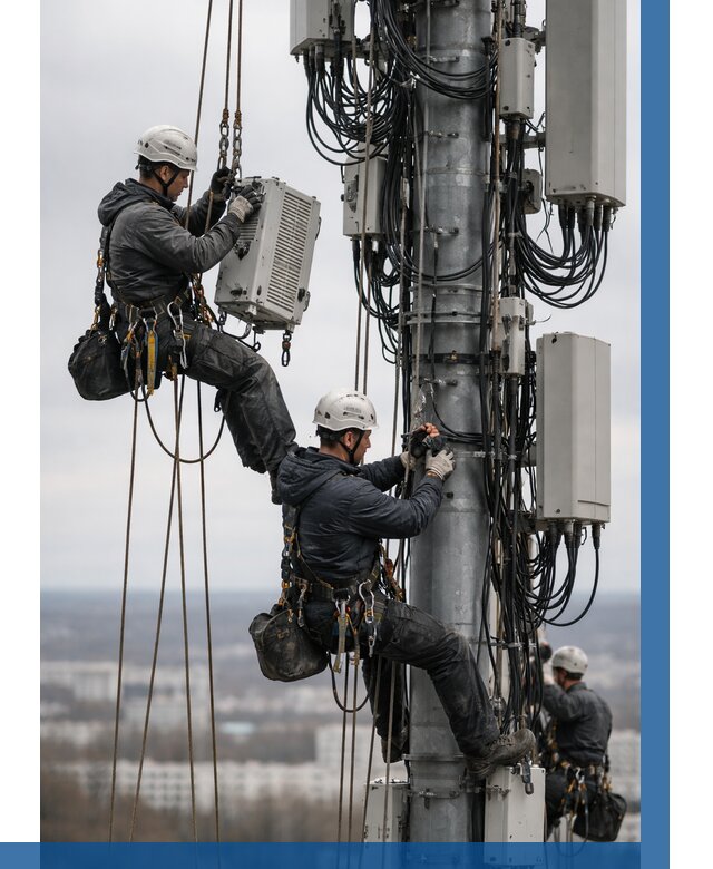 Монтаж оборудования связи на мачте в Шахтах от 8140 р. | ВЫСОТНИК-Шхт