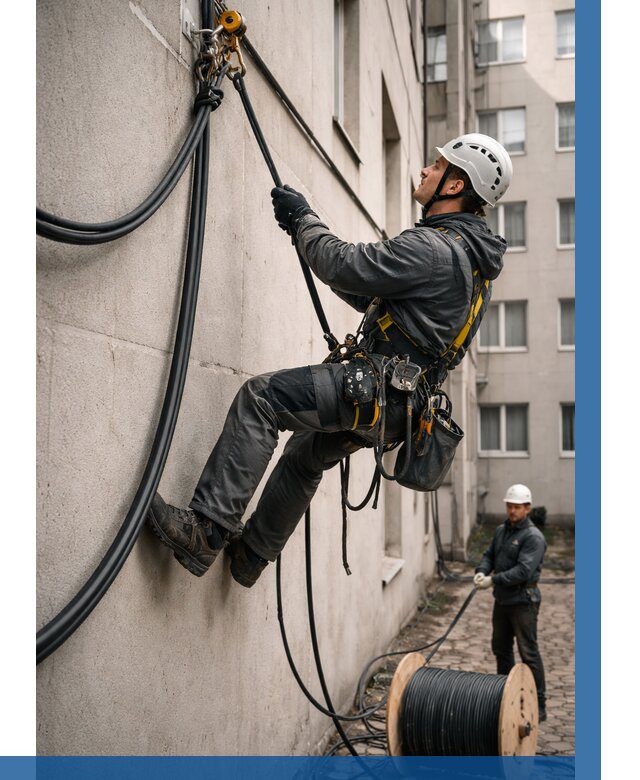 Протяжка кабеля питания на высоте в Шахтах от 488 р. | ВЫСОТНИК-Шхт