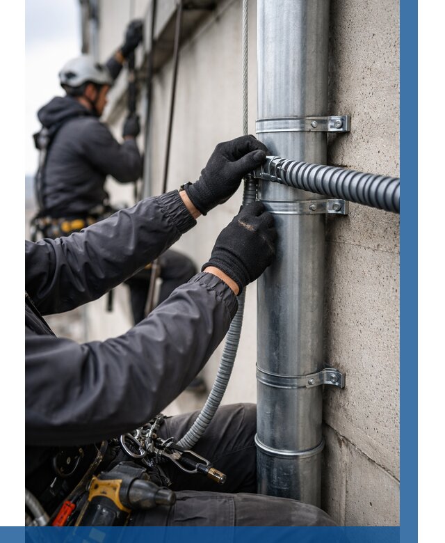 Монтаж гофры для кабеля в Шахтах от 326 р. | ВЫСОТНИК-Шхт