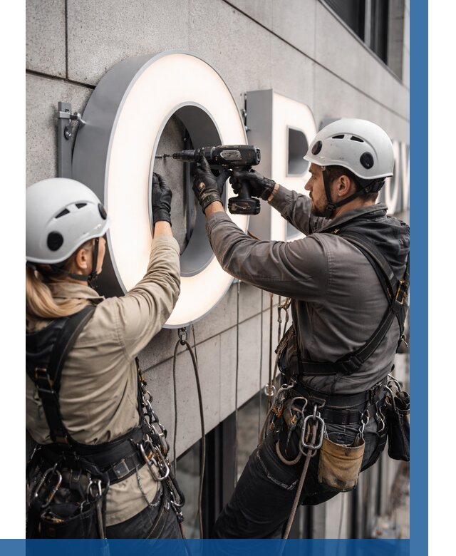 Монтаж световых букв в Шахтах от 3256 р. под ключ ВЫСОТНИК-Шхт