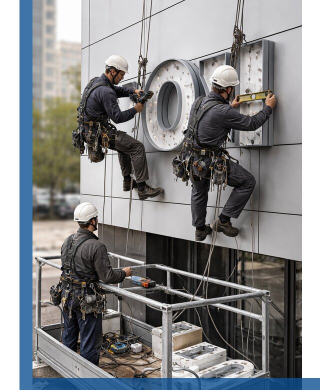 Профессиональный монтаж световых букв в Шахтах под ключ