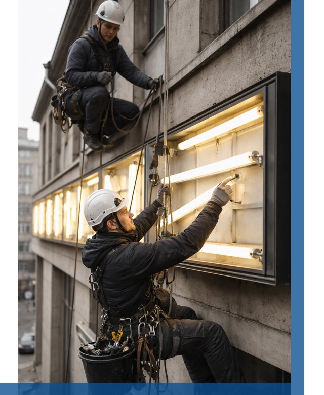 Замена ламп в вывеске в Шахтах под ключ от 3799 р. | ВЫСОТНИК-Шхт