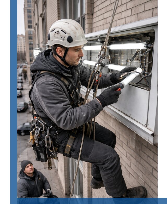 Профессиональная замена ламп в наружной вывеске в Шахтах
